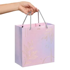Custom Branded Paper Gift Bags Luxury Matte Finish with Gold Foil Logo Elegant Shopping Bags for High End Retail Stores