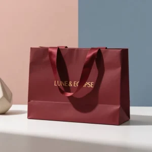 Custom Branded Shopping Bags With Twisted Handle Natural Paper Bags Durable Retail Carrier Bags for Store Promotion Logo