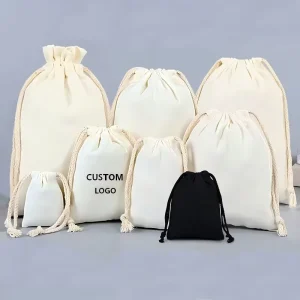 Custom Calico Canvas Cotton Dust Bag Drawstring Shopping Bags for Handbags Canvas Dust Bag Custom Print Cotton