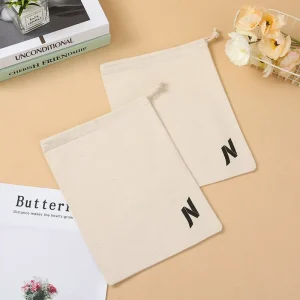 Custom Canvas Drawstring Shoe Dust Bag Letter Printed Storage Pouch Factory Direct