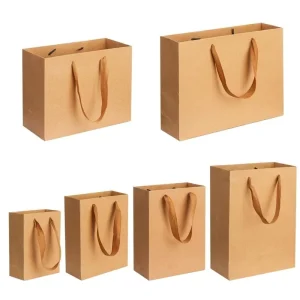 Custom Classic Underwear Shopping Paperboard Bags with Offset Printing Strong Brown Craft Design Recyclable