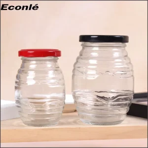 Custom Clear Glass Honey Jars 100ml 1000ml with Metal Screw Caps Round Shape for Honey Jam Storage Custom Logo Available