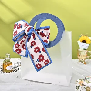 Custom Clear PP Shopping Bag Transparent Handle Screen Printed Logo for Daily Advertising