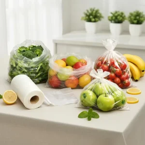 Custom Clear Plastic Vegetable Bag Packaging Film Roll Fruit and Vegetable Plastic Bag Roll Packaging
