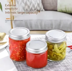 Custom Clear Straight Side Glass Honey Jars Food Container with Other Cap 100ml 220ml 380ml 500ml Honey Jam BZY Model 1802