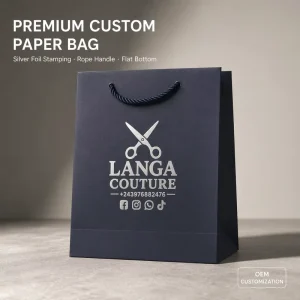 Custom Cloth Black Retail with Your Own Logo Print Gift Bag Luxury Paper Shopping Bags with Logos