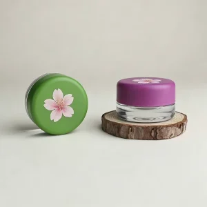 Custom Color 5ml 7ml 9ml Food Grade Glass Concentrate Jar with Customer Designed CR Lid