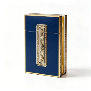 Custom Color Printing Waterproof Rigid Paperboard Biodegradable Recycled Materials Portable Cigarette Packing Case Gold Foil