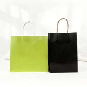 Custom Colored Paper Bags Eco Friendly Kraft Paper Bags With Handles For Shopping Retail Packaging