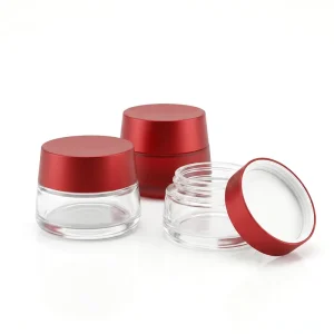 Custom Colored Wide Mouth Soda Lime Glass Cream Jars with Screw Top Lids and Custom Logo for Cosmetic OEM Private Label