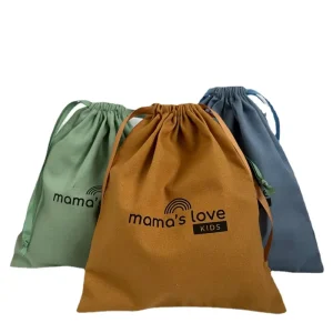 Custom Colorful Cotton Canvas Dust Drawstring Bag Personalized Linen Gift Bags With Logo Printing