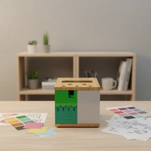 Custom Colorful Detachable Wood Bamboo Office Multi-function Single Tier Desk Organizer for Living Room