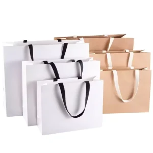 Custom Cosmetic Fancy Gift Bags with Logo Shopping Bag Hard Paper Bag for Christmas Customized