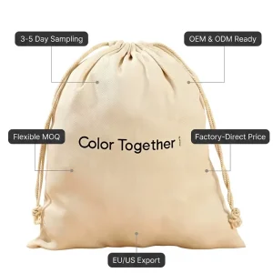 Custom Cotton Canvas Drawstring Dust Bag with Logo Print 3-5 Working Day Sampling