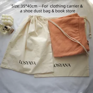 Custom Cotton Drawstring Bag with Logo Shoe Clothes Dust Gift Bag OEM