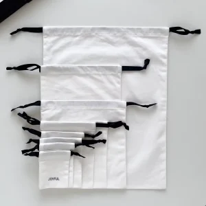 Custom Cotton Drawstring Gift Packaging Pouch Jewelry Storage Bundle Pocket Letter Printable LOGO Recyclable Dust Bag Factory