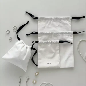 Custom Cotton Drawstring Gift Packaging Pouch Jewelry Storage Bundle Pocket Printable Logo Recyclable Dust Bag Factory Price