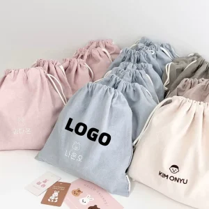 Custom Cotton Dust Cover Bag for Handbags Luxury Purse Jewelry Drawstring Dust Bags With Logo