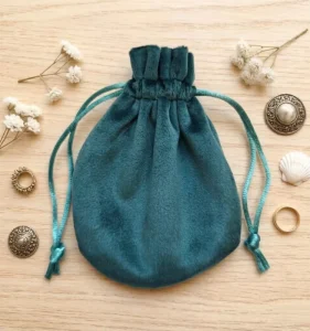 Custom Cotton Velvet Drawstring Velvet Pouch for Packaging Jewelry Necklace Earring Storage Dust Bags Jewelry Pouch Necklace