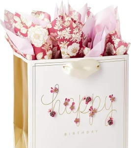 Custom Custom Logo Luxury Flower Printing Paper Shopping Bags With Handles for Retail Packaging