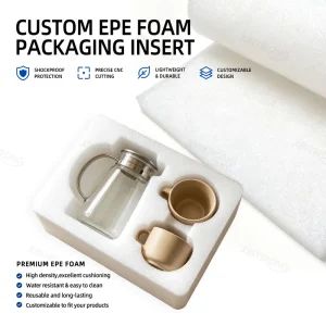 Custom Cut EPE Foam Insert Shockproof Protective Packaging Pearl EPE Foam Liner For Coffee Pot Coffee Maker Transport Storage