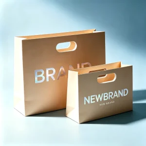 Custom Cute Small Gift Kraft Paper Candy Bag for Parties Die Cut Handle Paper Bag