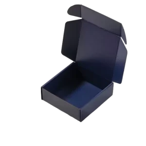 Custom Dark Blue Striped Liner Paper Box Solid Outer Surface Eco Friendly Recyclable Foldable Corrugated Gift Shipping Packaging