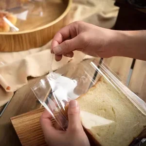 Custom Design Plastic Bread Bag Food Cellophane Packaging Storage Bakery Toast Sandwich Bread Packaging Bag