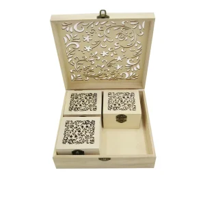Custom Designed Hollow Wooden Gift Box Bamboo Business Gifts