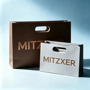 Custom Die Cut Handle Paper Bags Eco Recyclable Kraft Boutique Bags for Apparel and Events