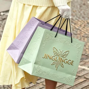 Custom Die-Cut Handle Paper Gift Bag with Logo Printing for Private Brand Shopping & Gift Wrapping