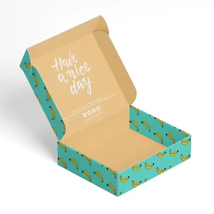 Custom Double-Side Printed Corrugated Mailer Box Cute Banana Pattern Airplane Shipping Box for Apparel Cosmetic Gift Packaging