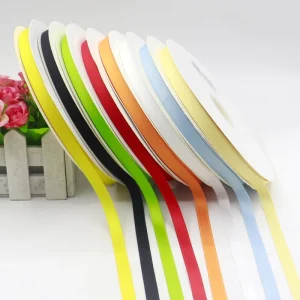 Custom Double sided Holographic High end Eco Friendly Biodegradable Polyester Solid Ribbon Gift Packaging DIY Birthday