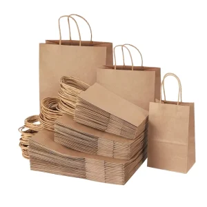 Custom Durable Lightweight Thin Paper Bag Eco Friendly Recyclable Waterproof Gift Shopping Supermarket Retail Merchandise