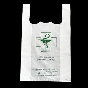 Custom Durable PE T Shirt Shopping Bags Transparent Supermarket Use Ready Stock