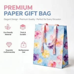 Custom Eco Friendly Aseptic Kraft Paper Gift Bags Lamination Luxury Packaging for Supermarket Clothing Shoes Personalized Logo