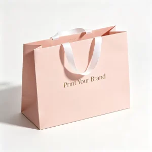 Custom Eco-Friendly Durable Biodegradable Matte Coating Paper Bags Cotton/Ribbon Handles UV Printed Logo Square Bottom Promotion