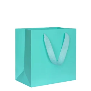 Custom Eco Friendly Durable Reusable Biodegradable White Card Paper Bags UV Coated Handle Custom Logo for Everyday Carrying