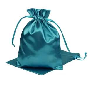 Custom Eco Friendly Fashion Dust Proof Bags Satin Silk Drawstring Cosmetic Gift Bags with Logos