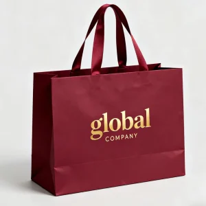 Custom Eco Friendly Luxury Biodegradable Paper Shopping Bags Square Bottom Creative Gift Ideas Personalized Skin Care Lipstick