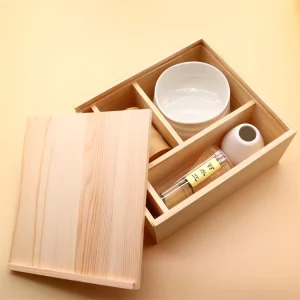 Custom Eco Friendly Modern Wooden Box Matcha Whisk Set Ceramic Bowl Bamboo Whisk Powder Spoon Engraving Gift Packaging