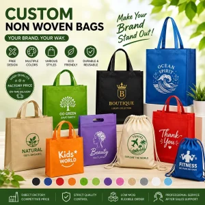 Custom Eco Friendly Non Woven Shopping Bags with Logo Reusable Grocery Totes Low MOQ Fast Factory Delivery