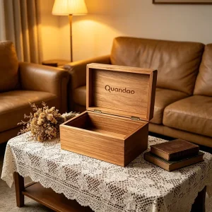 Custom Eco-Friendly Painted Bamboo Wood Card Gift Box Wedding Birthday Business Gift Box