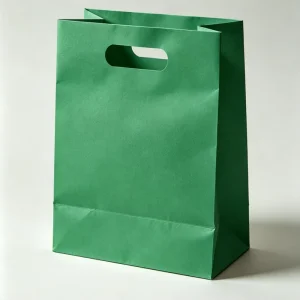 Custom Eco Friendly Personalized Brand Brown Kraft Paper Food to Go Bags Die Cut Handle Food Takeaway Bakery Packaging Paper Bag