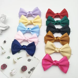 Custom Eco Friendly Polyester Bow for Christmas Wedding Birthday Gift Packaging Garland Craft and Baked Cake Decoration Solid