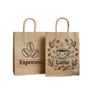 Custom Eco Friendly Recyclable Food Safe Kraft Paper Bag Bread Industrial Use Cotton Rope Handle Drawstring UV