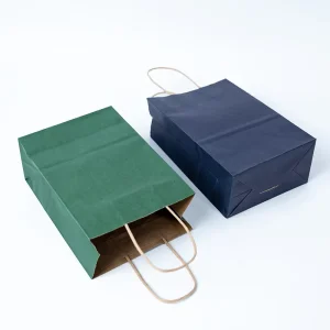 Custom Eco Friendly Recyclable Matte Kraft Gift Bags With Handles Low MOQ Supermarket Shopping Bag