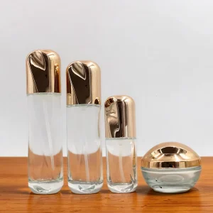 Custom Eco Friendly Refillable 30/50g 40ML Cosmetic Cream Skin Care Lotion Serum Jar Packaging Pump Empty Glass Screen Printing
