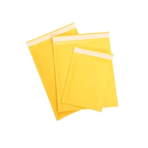 Custom Eco Friendly Self adhesive Yellow Kraft Bubble Mailer Padded Envelope for Craft Express Shipping