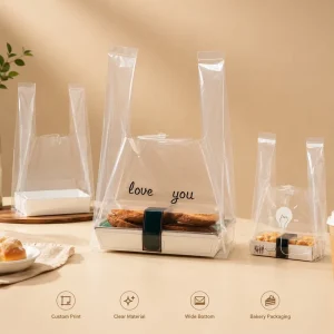 Custom Eco Friendly Transparent Biodegradable Recycled Clear PE Shopping Package T Shirt LDPE Plastic Bag